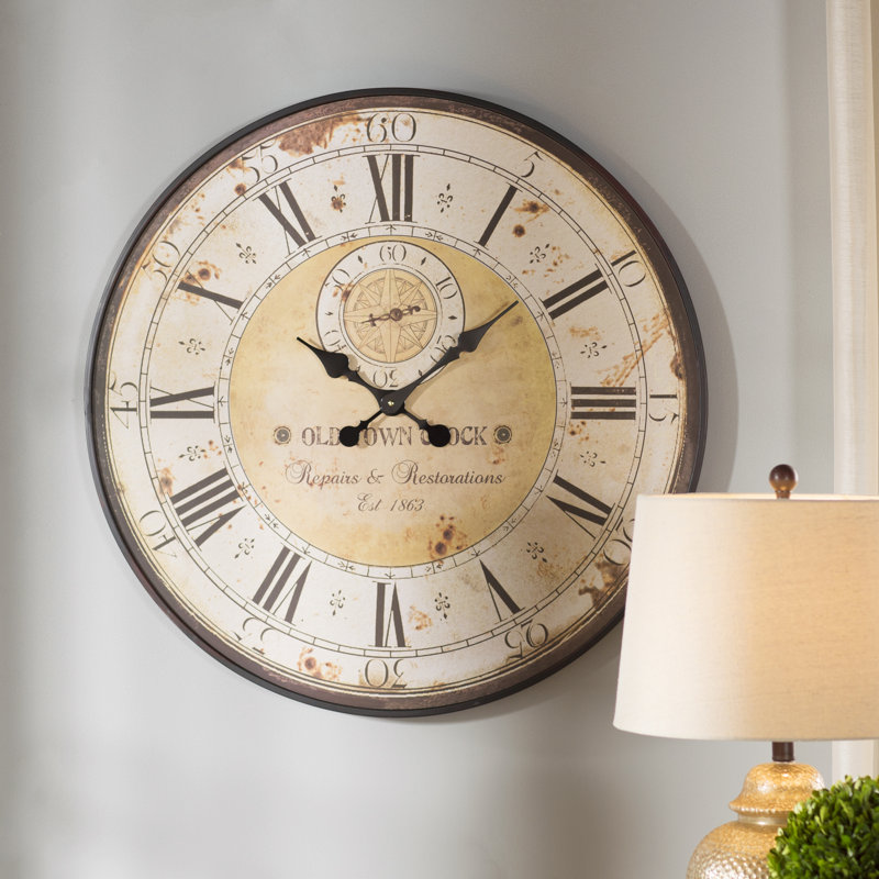 Darby Home Co Oversized 31.5" Round Metal Wall Clock & Reviews Wayfair